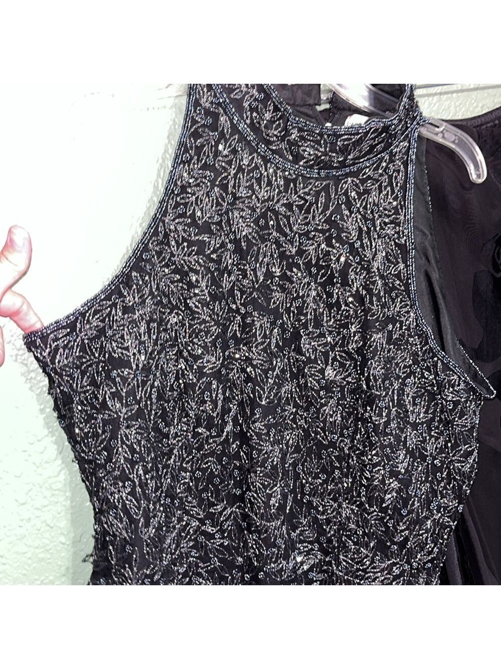 Vintage Elegant Black and Silver Women's Top formal sleeveless evening wear - Picture 4 of 12